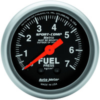 Auto Meter Gauge Sport-Comp Fuel Pressure 2 1/16 in. 7.0KG/CM2 Mechanical Each AMT-3312J