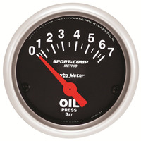 Auto Meter Gauge Sport-Comp Oil Pressure 2 1/16 in. 7 Bar Electrical Each AMT-3327M