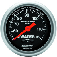 Auto Meter Gauge Sport-Comp Water Temperature 2 1/16 in. 50-115 Degrees C Mechanical Each AMT-3332M