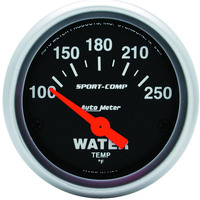 Auto Meter Gauge Sport-Comp Water Temperature 2 1/16 in. 100-250 Degrees F Electrical Each AMT-3337