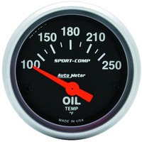 Auto Meter Gauge Sport-Comp Oil Temperature 2 1/16 in. 100-250 Degrees F Electrical Analog Each AMT-3347