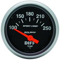 Auto Meter Gauge Sport-Comp Differential Temperature 2 1/16 in. 100-250 Degrees F Electrical Analog Each AMT-3349