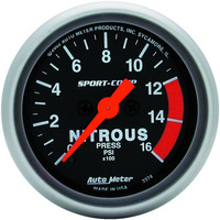 Auto Meter Gauge Sport-Comp Nitrous Pressure 2 1/16 in. 1600psi Digital Stepper Motor Analog Each AMT-3374