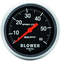 Auto Meter Gauge Sport-Comp Blower Pressure 2 5/8 in. 60psi Mechanical Each AMT-3402