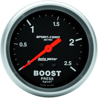 Auto Meter Gauge Sport-Comp Boost 2 5/8 in. 2.5KG/CM2 Mechanical Each AMT-3404J