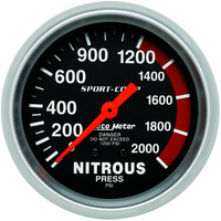 Auto Meter Gauge Sport-Comp Nitrous Pressure 2 5/8 in. 2000psi Mechanical Analog Each AMT-3428