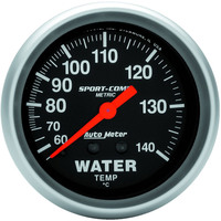 Auto Meter Gauge Sport-Comp Water Temperature 2 5/8 in. 60-140 Degrees C Mechanical Each AMT-3431M