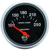 Auto Meter Gauge Sport-Comp Oil Temperature 2 5/8 in. 100-250 Degrees F Electrical Analog Each AMT-3542