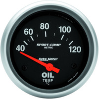 Auto Meter Gauge Sport-Comp Oil Temperature 2 5/8 in. 40-120 Degrees F Electrical Each AMT-3542M