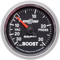 Auto Meter Gauge Sport-Comp II Vacuum/Boost 2 1/16 in. 30 in. Hg/30psi Mechanical Analog Each AMT-3603