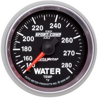 Auto Meter Gauge Sport-Comp II Water Temperature 2 1/16 in. 140-280 Degrees F Mechanical Analog Each AMT-3631