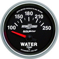 Auto Meter Gauge Sport-Comp II Water Temperature 2 1/16 in. 100-250 Degrees F Electrical Analog Each AMT-3637