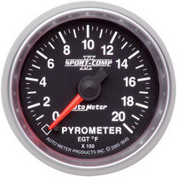 Auto Meter Gauge Sport-Comp II Pyrometer 0-2000 Degrees F 2 1/16 in. Analog Electrical Each Each AMT-3645