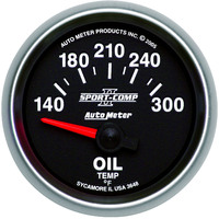 Auto Meter Gauge Sport-Comp II Oil Temperature 2 1/16 in. 140-300 Degrees F Electrical Analog Each AMT-3648