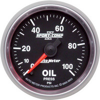 Auto Meter Gauge Sport-Comp II Oil Pressure 0-100 psi 2 1/16 in. Analog Electrical Each Each AMT-3653