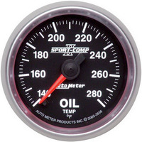 Auto Meter Gauge Sport-Comp II Oil Temperature 140-280 Degrees F 2 1/16 in. Analog Electrical Each Each AMT-3656