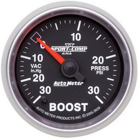 Auto Meter Gauge Sport-Comp II Boost/Vacuum 30 in. Hg/30 psi 2 1/16 in. Analog Electrical Each AMT-3659