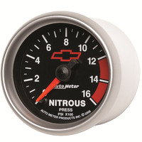 Auto Meter Gauge Nitrous Pressure 2 1/16 in. 1600psi Digital Stepper Motor GM Bowtie Black Analog Each AMT-3674-00406