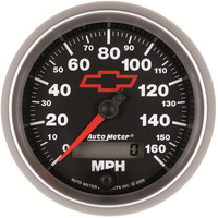 Auto Meter Gauge Sport-Comp II Speedometer 3 3/8 in. 160mph Electric Programmable GM Bowtie Black Analog Each AMT-3688-00406