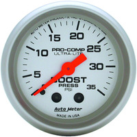 Auto Meter Gauge Ultra-Lite Boost 2 1/16 in. 35psi Mechanical Analog Each AMT-4304