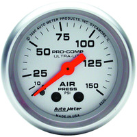 Auto Meter Gauge Ultra-Lite Air Pressure 2 1/16 in. 150psi Mechanical Analog Each AMT-4320