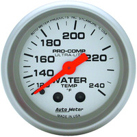 Auto Meter Gauge Ultra-Lite Water Temperature 2 1/16 in. 120-240 Degrees F Mechanical 12ft. Analog Each AMT-4333