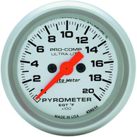 Auto Meter Gauge Ultra-Lite Pyrometer (EGT) 2 1/16 in. 2000 Degrees F Digital Stepper Motor Analog Each AMT-4345