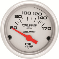 Auto Meter Gauge Ultra-Lite Oil Temperature 2 1/16 in. 60-170 Degrees F Electrical Each AMT-4348M