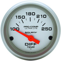 Auto Meter Gauge Ultra-Lite Differential Temperature 2 1/16 in. 100-250 Degrees F Electrical Analog Each AMT-4349