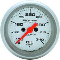 Auto Meter Gauge Ultra-Lite Oil Temperature 100-340 Degrees F 2 1/16 in. Analog Electrical Each Each AMT-4356