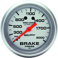 Auto Meter Gauge Ultra-Lite Brake Pressure 2 5/8 in. 2000psi Mechanical Analog Each AMT-4426