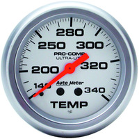 Auto Meter Gauge Ultra-Lite TEMPERATURE 2 5/8 in. 140-340 Degrees F Mechanical 8ft.  AMT-4435