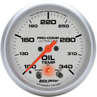 Auto Meter Gauge Ultra-Lite Oil Temperature 2 5/8 in. 140-340 Degrees F Stepper Motor W/Peak & Warn Each AMT-4440