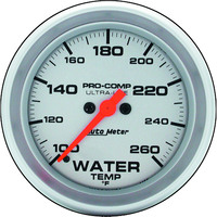 Auto Meter Gauge Ultra-Lite Water Temperature 100-260 Degrees F 2 5/8 in. Analog Electrical Each AMT-4455