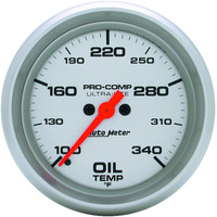 Auto Meter Gauge Ultra-Lite Oil Temperature 100-340 Degrees F 2 5/8 in. Analog Electrical Each Each AMT-4456