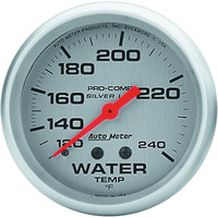 Auto Meter Gauge Ultra-Lite Water Temperature 2 5/8 in. 120-240 Degrees F Liquid Filled Mechanical Analog Each AMT-4632