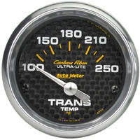 Auto Meter Gauge Carbon Fiber Transmission Temperature 2 1/16 in. 100-250 Degrees F Electrical Analog Each AMT-4757