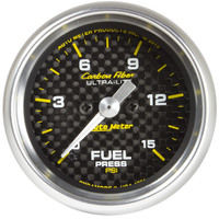 Auto Meter Gauge Carbon Fiber Fuel Pressure 2 1/16 in. 15psi Digital Stepper Motor Each AMT-4761