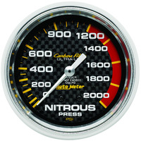 Auto Meter Gauge Carbon Fiber Nitrous Pressure 2 5/8 in. 1600psi Mechanical Analog Each AMT-4828