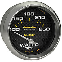 Auto Meter Gauge Carbon Fiber Water Temperature 2 5/8 in. 100-250 Degrees F Electrical Analog Each AMT-4837