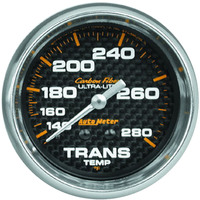 Auto Meter Gauge Carbon Fiber Transmission Temperature 2 5/8 in. 140-280 Degrees F Mechanical Analog Each AMT-4851