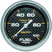 Auto Meter Gauge Carbon Fiber Fuel Pressure 2 5/8 in. 100psi Digital Stepper Motor Analog Each AMT-4863