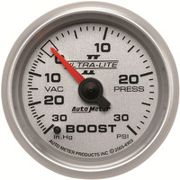 Auto Meter Gauge Ultra-Lite II Vacuum/Boost 2 1/16 in. 30 in. Hg/30psi Mechanical Analog Each AMT-4903