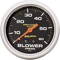 Auto Meter Gauge Pro-Comp Blower Pressure 2 5/8 in. 60psi Liquid Filled Mechanical W/Peak Memory Each AMT-5403