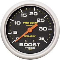 Auto Meter Gauge Pro-Comp BOOST PRESSURE 2 5/8 in. 35psi Liquid Filled Mechanical  AMT-5404