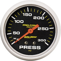 Auto Meter Gauge Pro-Comp PRESSURE 2 5/8 in. 300psi Liquid Filled Mechanical  AMT-5423