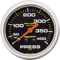 Auto Meter Gauge Pro-Comp PRESSURE 2 5/8 in. 400psi Liquid Filled Mechanical  AMT-5424