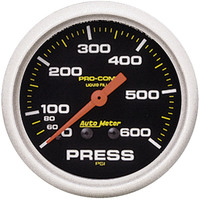 Auto Meter Gauge Pro-Comp PRESSURE 2 5/8 in. 600psi Liquid Filled Mechanical  AMT-5425