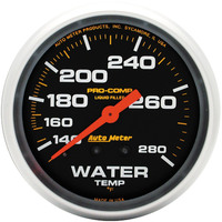 Auto Meter Gauge Pro-Comp Water Temperature 2 5/8 in. 140-280 Degrees F Liquid Filled Mechanical Analog Each AMT-5431