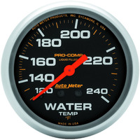 Auto Meter Gauge Pro-Comp Water Temperature 2 5/8 in. 120-240 Degrees F Liquid Filled Mechanical 12ft. Analog Each AMT-5433